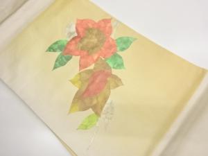 椿模様織り出し名古屋帯